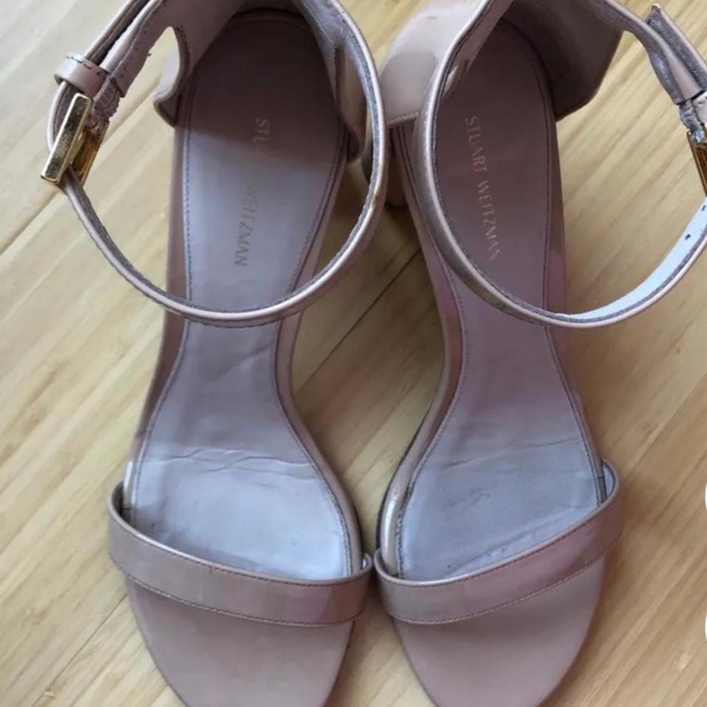 Stuart Weitzman Beige Leather Sandals